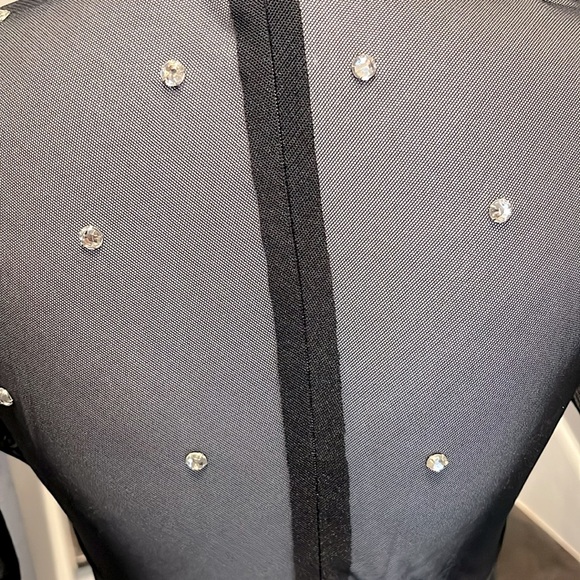 Carabella Black Dress. Sheer sleeves and back with scattered rhinestones. M - Picture 10 of 16